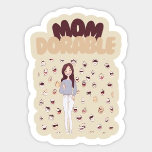 Momdorable, Mothers Day, Adorable Sticker